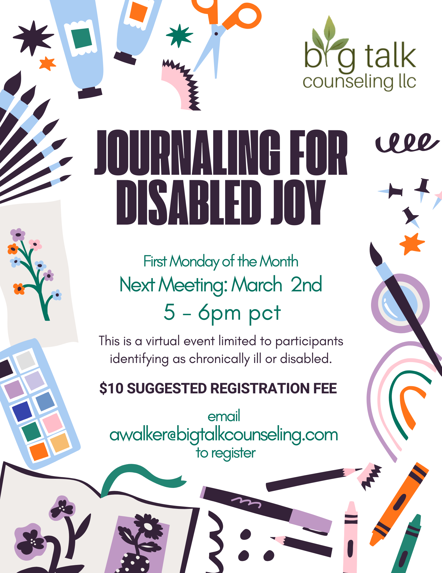 Journaling for Disabled Joy Flyer